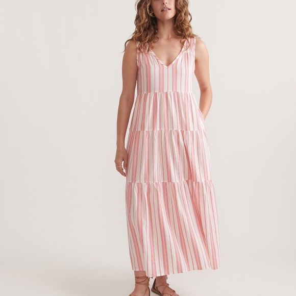 Marine Layer Dresses & Skirts - Marine Layer Corinne Tiered Cotton Maxi Dress Size XL Cotton Coastal Vacation